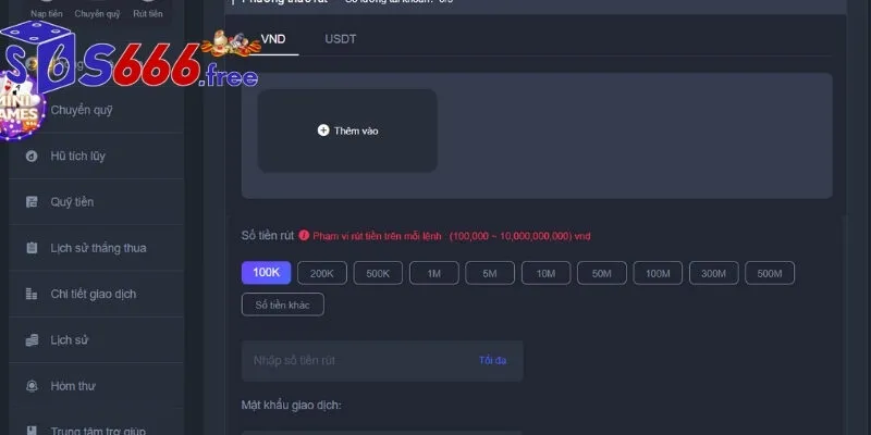 Quy trình rút tiền S666 trọn bộ