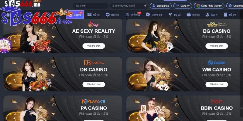 Trực tiếp live casino chân thực tại S666